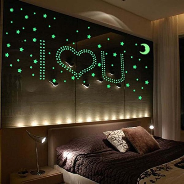 Luminous Ceiling Stars Sticker, Realistic 3D 201 Glowing Stars an