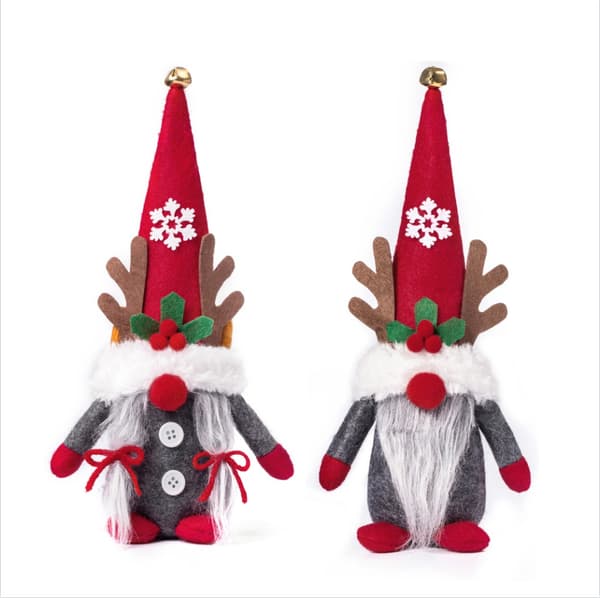 2 stk. Kreative Julepynt i Træ, Dværg Ornamenter, Facel