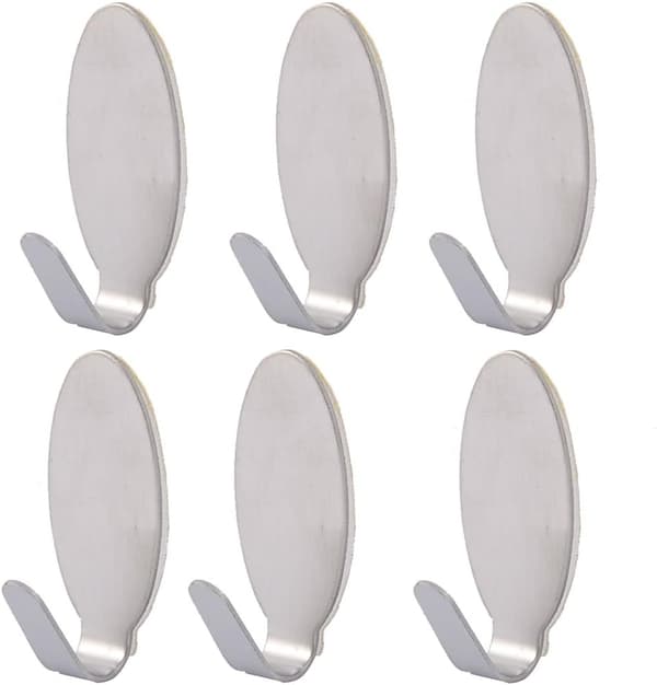 Väggkrok i rostfritt stål, oval form, för hem, badrum, sovrum, kök