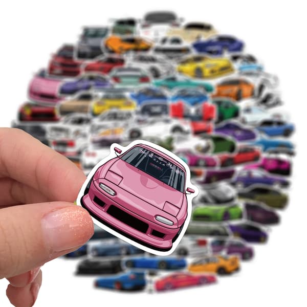 100 st Retro Racing Car Graffiti Stickers Laptop Gitarr Bagage