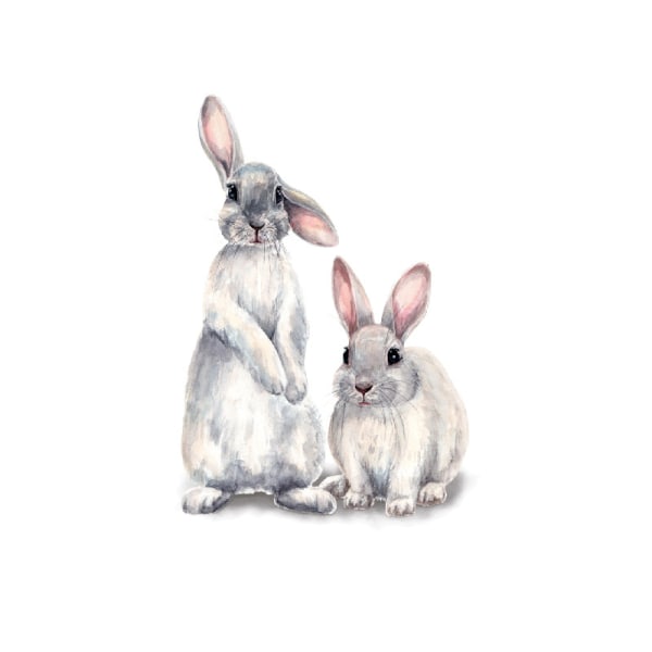 Väggklistermärken Avtagbart vinylklistermärke Söta djur 3D-kaniner Rabb