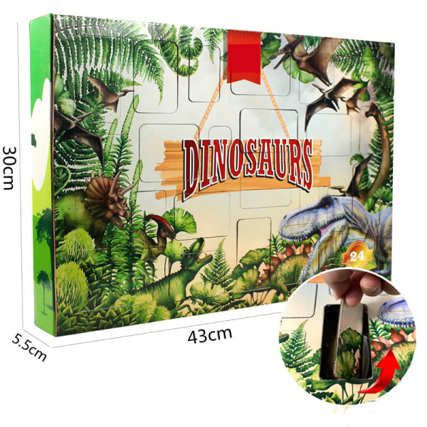 24 stk. Jule Dinosaur Adventskalender Nedtælling DIY Blind Box