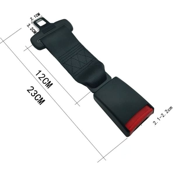 Bilbelteforlenger, Ekstra bilbelte, 23CM, Svart