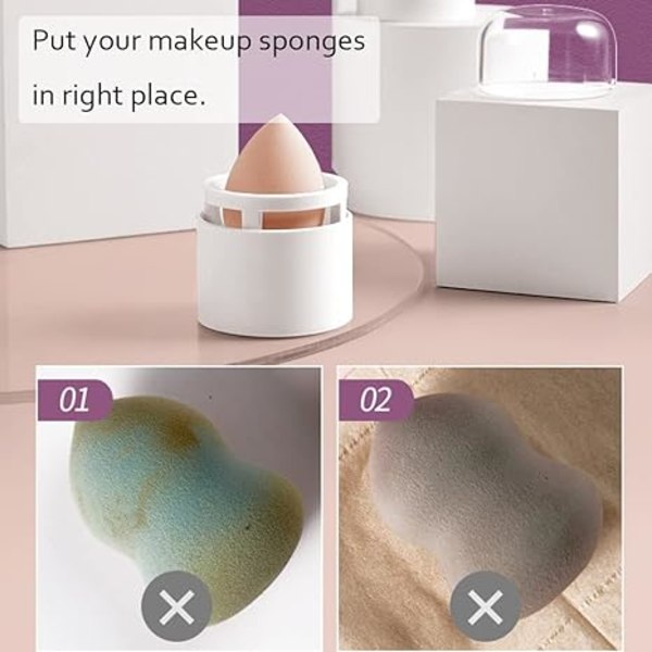 Makeup Sponge Case Kosmetisk Puff Ball Container Beauty Blender Ho