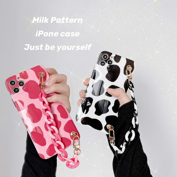 Cute Cow Print Case kompatibelt med iPhone 13 Pro Kawaii Fashion