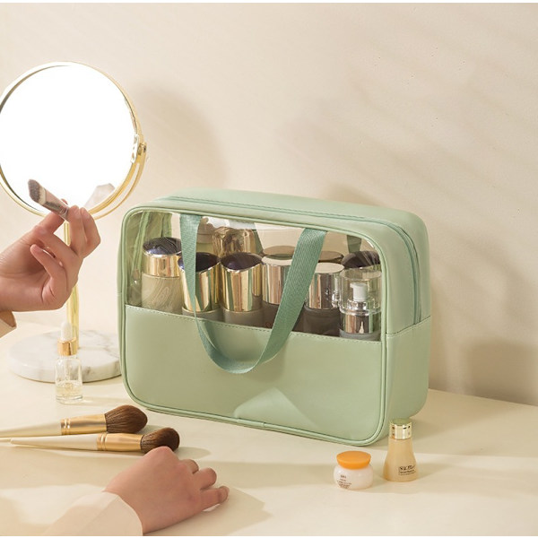 (Pink)3 stk. Transparent Makeup Taske, Rejsetaske til Toiletartikler, Vand