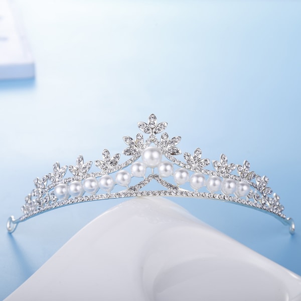 BRIDAL Tiaras and Crowns for Women Pearl Rhinestone Queen Crown P