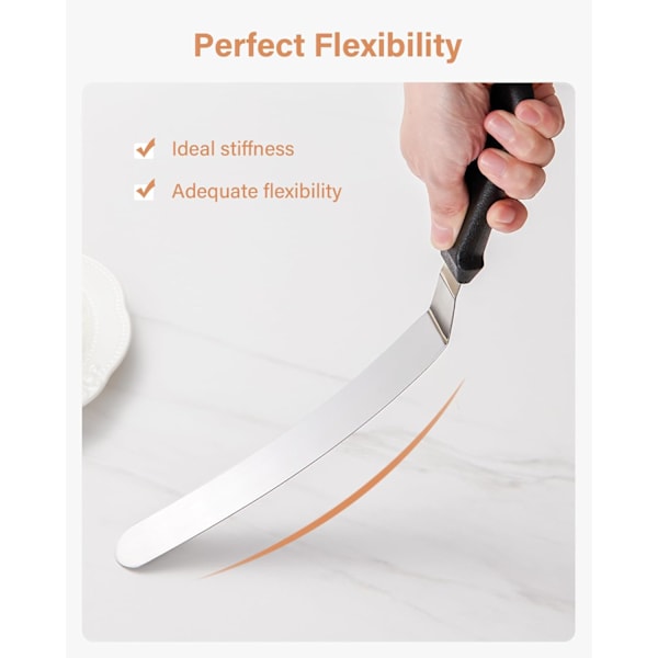 3-delt sett med glasurspatler med 6\", 8\", 10\", rustfritt stål offset spat