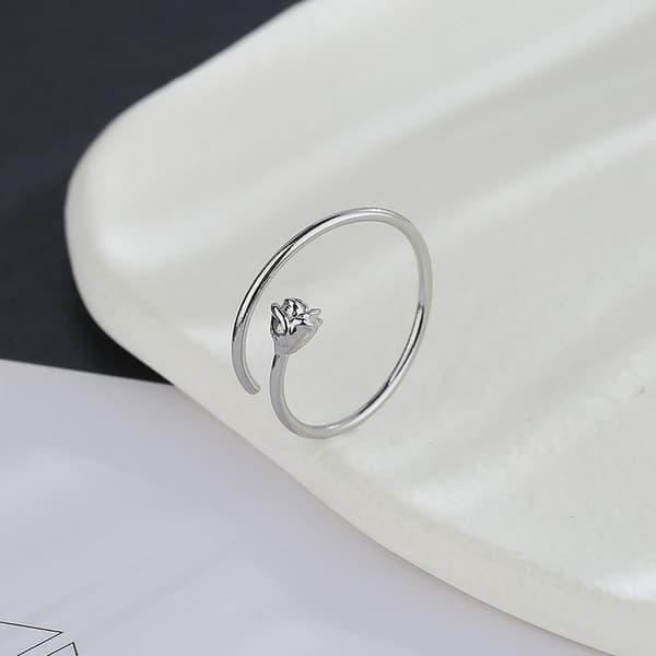 Ring, Kvinde Mode Rose Blomst Ring, Blomst Enkelt Ring, Adjus