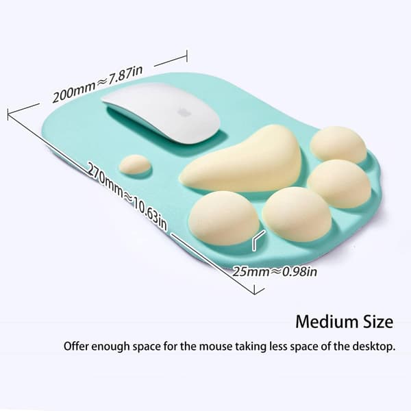 Musematte med håndleddsstøtte, ergonomisk musematte, Kawaii kattemus