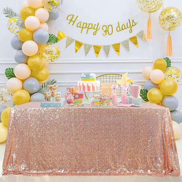 Party Sequin Bordsduk Roséguld Rektangulär Bordsduk 30x180cm