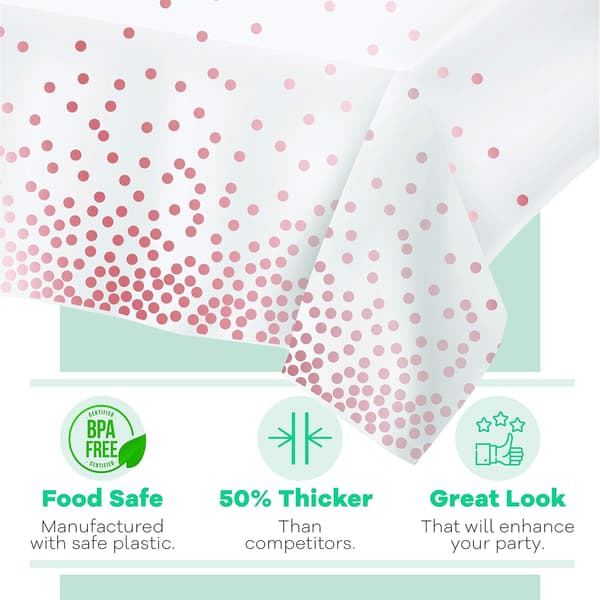 Rektangulära bordsdukar i plast, 2-pack engångsbordsdukar