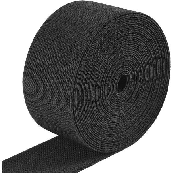 6 m lång platt elastisk längd: 6m-Handarbete-50mm bred-Svart