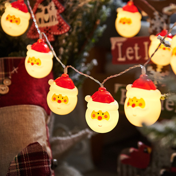 Christmas Santa Head Light Santa Head String Lights Battery Opera