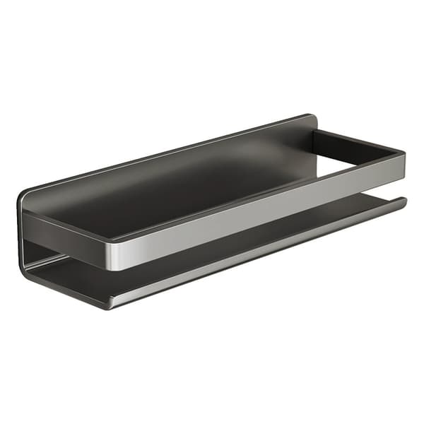 Duschkorg, Hög Räls Hållare, Metall Väggmonterad Förvaringshylla, 30x13x7.7cm (Grå)