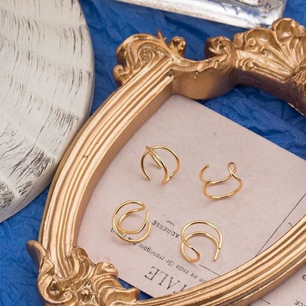 Falska spiralformade S925 örhängen för öronbrosk, opiercade, enkla Cr