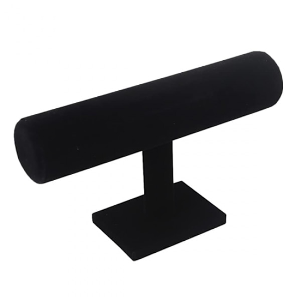 1 st svart sammetsarmband displayställ T-bar smyckesställ halsband