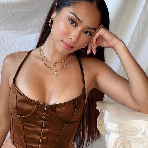 Satin Spaghetti Strap Party Crop Top Carnival Cute Zip Back Bodys