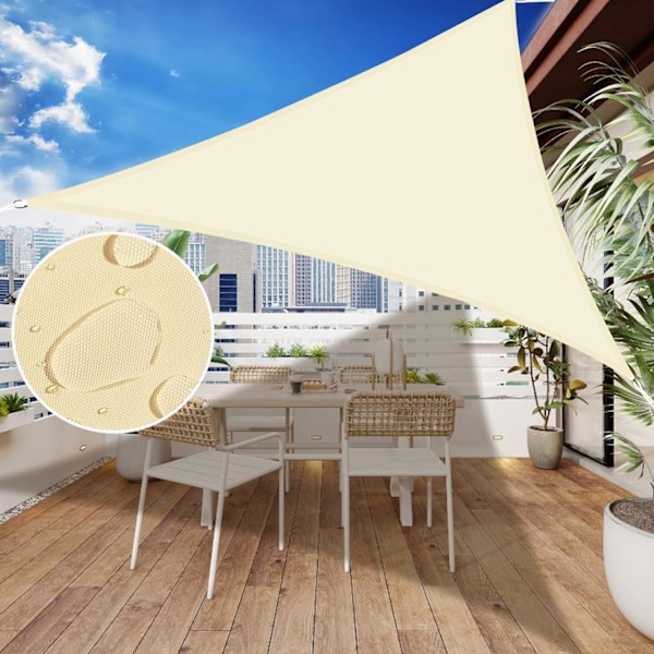 Solseil, UV-beskyttelse, solbeskyttelse, enkel å installere, (4mx4mx4m, beige)