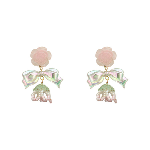 Statement Drop Øreringe - Bohemian Perle Sløjfe Dangle Øreringe
