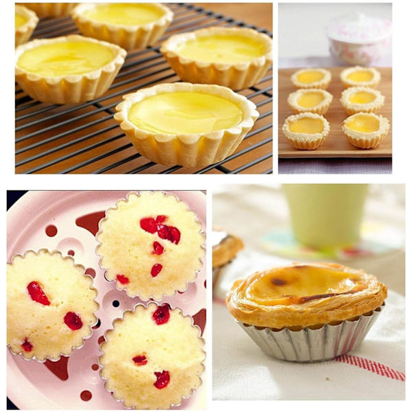 20-pack äggformar för bakning, muffinsformar i rostfritt stål