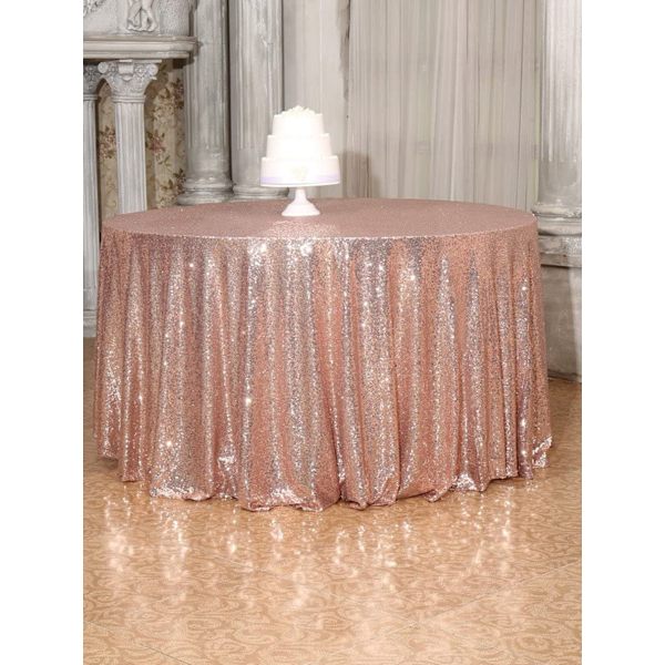 Rosegull Sequin Bryllupsduk 47 x 47 Tommers Kvadrat Polyeste