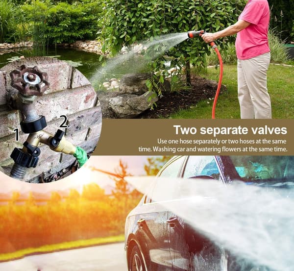 2-vägs kranavledare för trädgårdsslang, 3/4\" splitter för Connecti