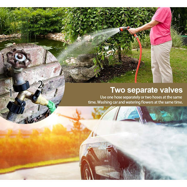 2-vejs hanefordeler til haveslange, 3/4\" splitter til Connecti