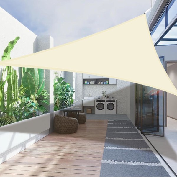 Solsegel, UV-skydd, solskydd, lätt att installera, (4mx4mx4m, beige)