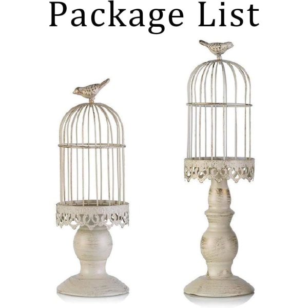2 Vintage Bird Cage Ljusstake Dekorativa Ljusstakar för Weddi