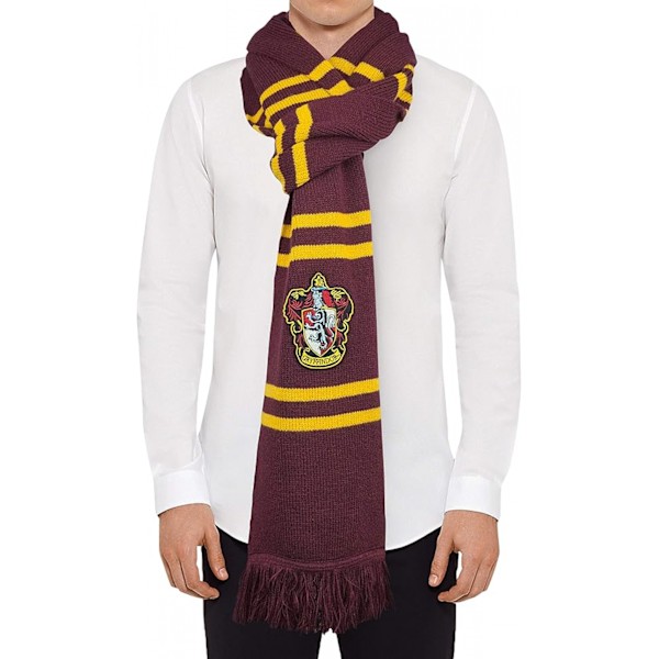 Harry Potter skjerf - Mykt klassisk vinterstrikket skjerf Gryffindor