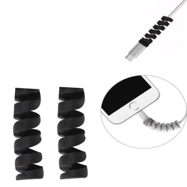 5-delt USB-kabelbeskytter - Sort Sort