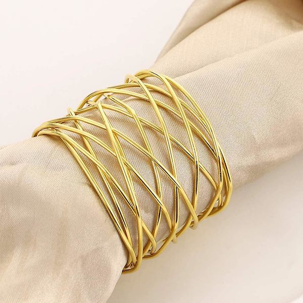 Servietringe, Servietringe, 4 stk. Metal Udhulede Rose Serviet