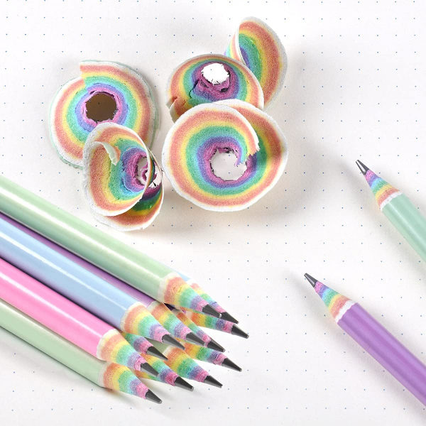 Miljøvenlig træ- og plastikfri regnbue genbrugspapir #2 HB pen