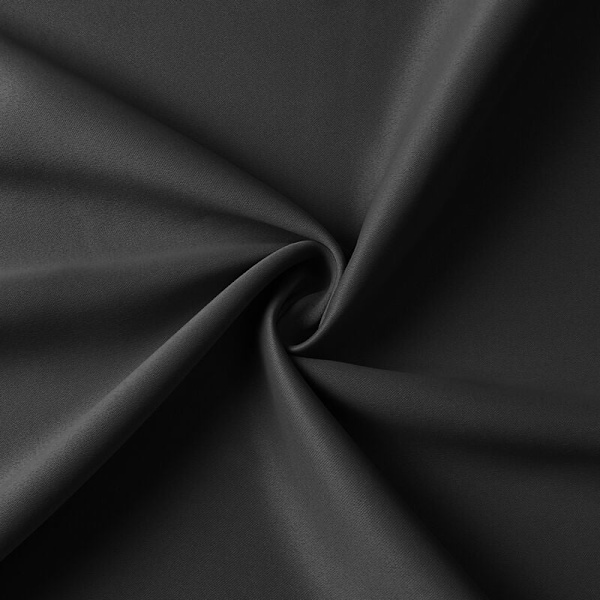 Sæt med 2 isolerede mørklægningsgardiner, gardiner med øjer, til stue og soveværelse, 140x175 cm (sort)