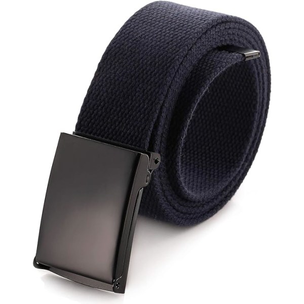 Cut To Fit Canvas Web Belt Størrelse Op til 55\" med Flip-Top Solid Bla