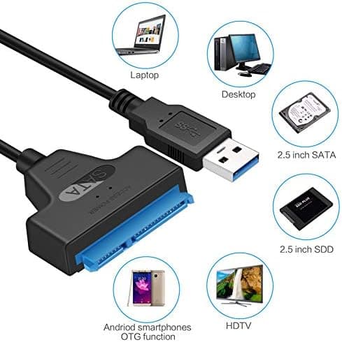 USB 3.0 til 2.5\" SATA SSD Harddisk Adapter USB til SATA Adapter Kabel