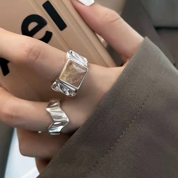 Dame Ring, Åben Justerbar Ring, 2-pak