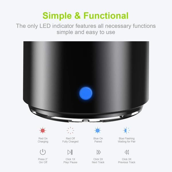 A106 Mini Aktiv Bärbar Bluetooth 5.0 Högtalare med Extra Bas,