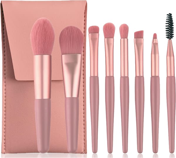 Makeupborstar, komplett set med 8 professionella makeuptillbehör