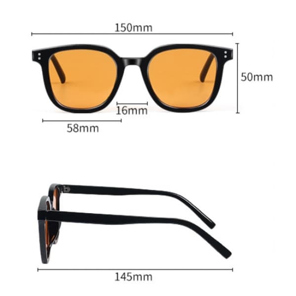 (musta) Unisex aurinkolasit musta kehys Retro aurinkolasit