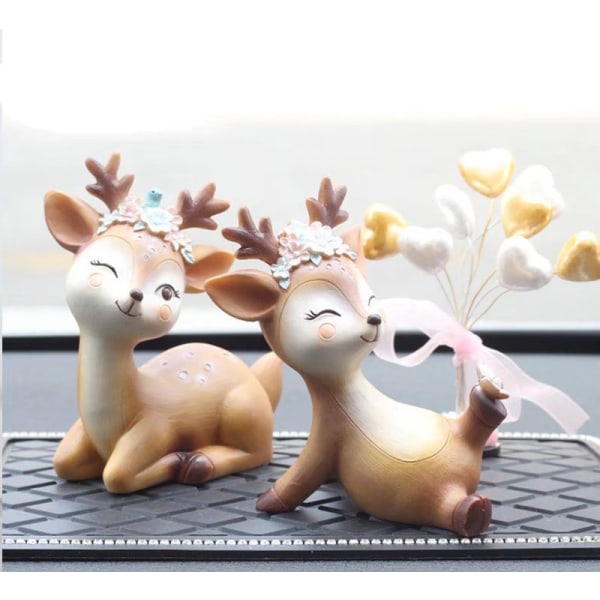 Fawn Figurine, Deer Ornaments Miniatyr Deer Figurine Resin Anima