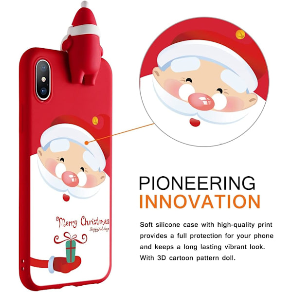 1 stk. julecover til Apple iPhone 14 Pro Max 6,7\" rød flydende silikone