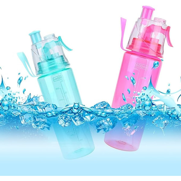 Plastik Vandflaske, 600ML Bred Mund Bærbar Spray-Hoved Anti-L