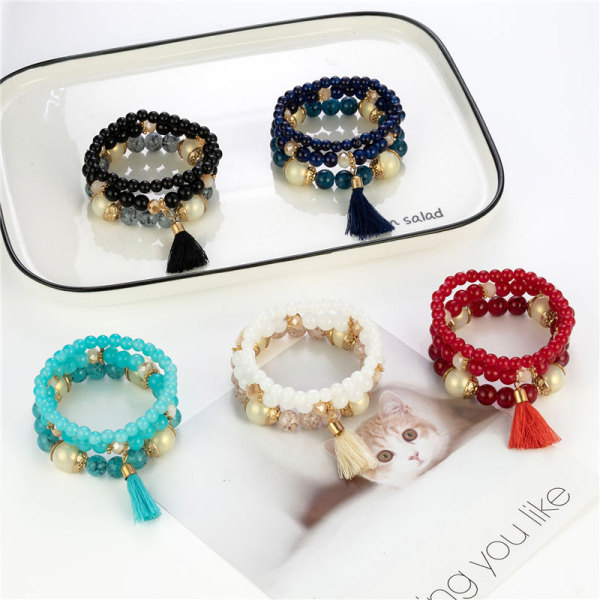 Bohemian Mix Bead Multi Layer Versatile Statement Armbånd - Sta