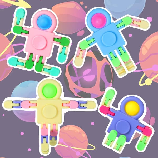 Fidget Snap Leksaker och Sensoriska Wacky Tracks Leksaker Robot Roliga Stressleksaker