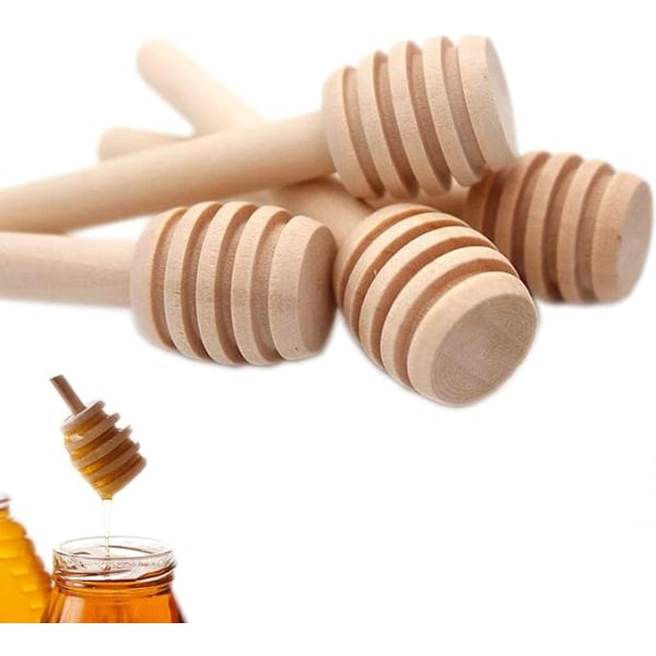 6 kpl Honey Dipper Stick Mini puinen annostelukokonaisuus