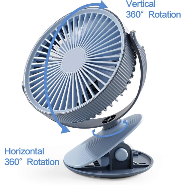 SmartDevil Desktop Fan Clipper Fan USB Desktop Fan med 3-trinns r