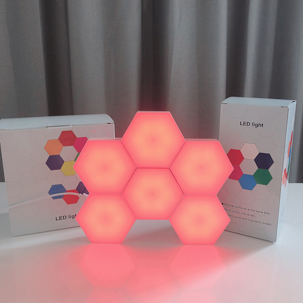 Led nattlampor med fjärrkontroll Rgb färgförändrande honungskaka