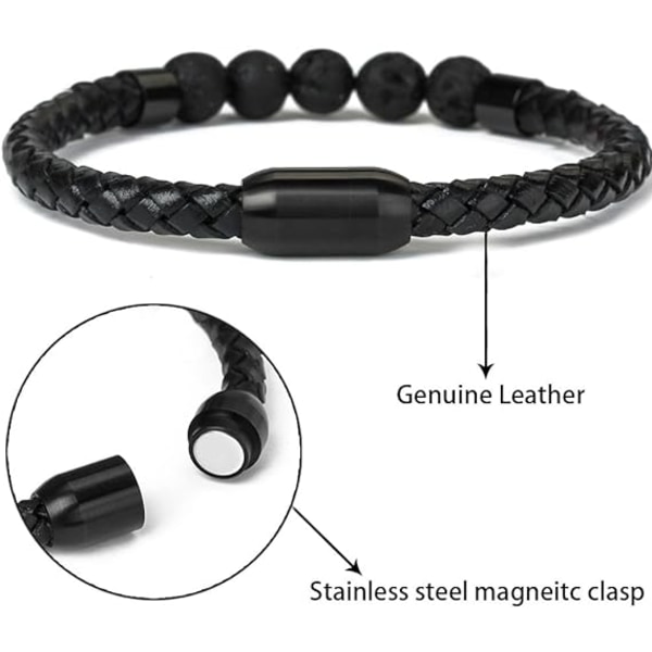 Armband Healing Balancing Äkta Läder Armband med Magneti